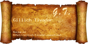 Gillich Tivadar névjegykártya
